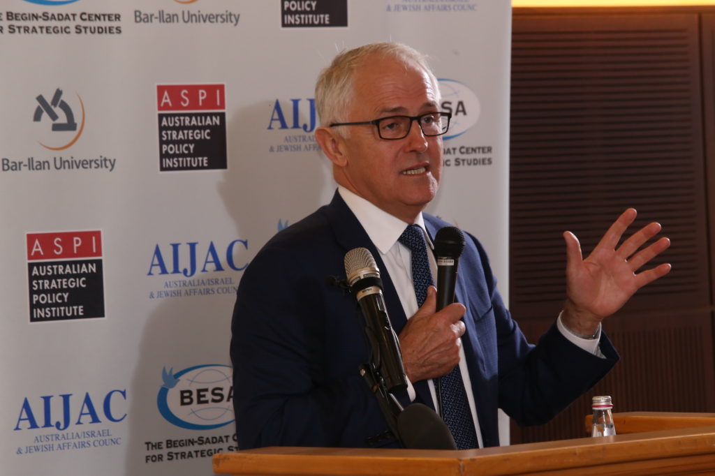 Prime Minister Turnbull addressed Beersheba Dialogue event co-hosted by AIJAC