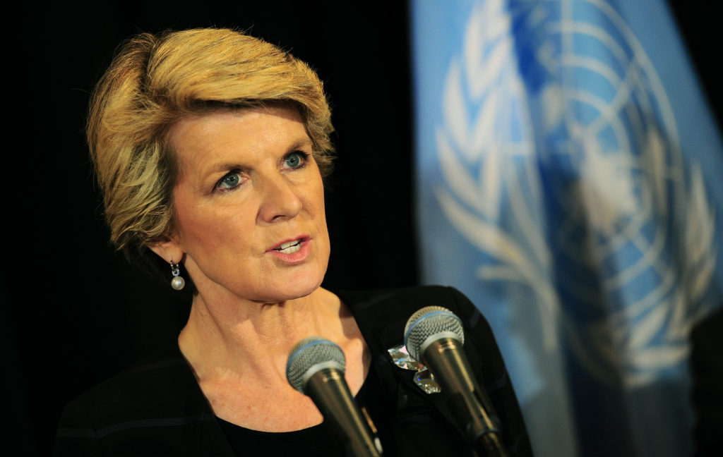 Foreign Affairs Minister Julie Bishop is a true supporter of peace in the Middle East