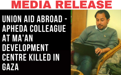 Union Aid Abroad-APHEDA  released a statement mourning the loss of an employee, who was also a member of the PFLP terrorist group.