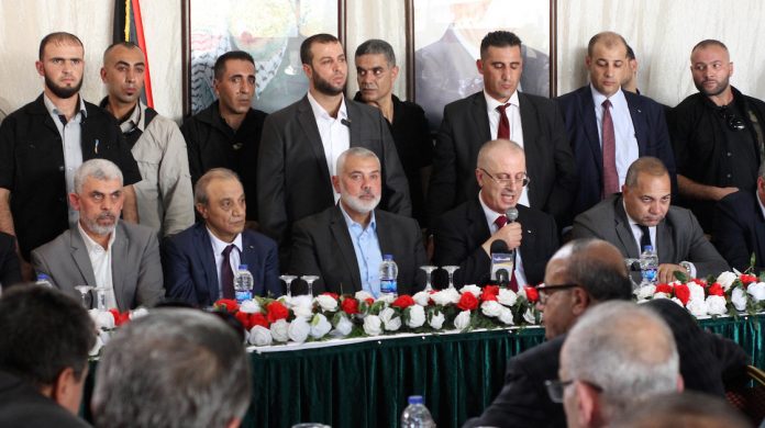 Palestinian Prime Minister Rami Hamdallah Meets With Hamas' Overall Leader Ismail Haniya And Egyptian Mediatoer