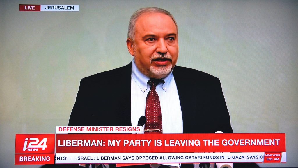 Defence Minister Avigdor Lieberman resigns