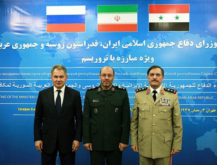 Defence Minister of Syria, Iran and Russia.
Photo: Tasnim News Agency