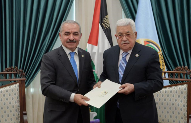 Incoming PA Prime Minister Muhammad Shtayyeh with PA President Mahmoud Abbas