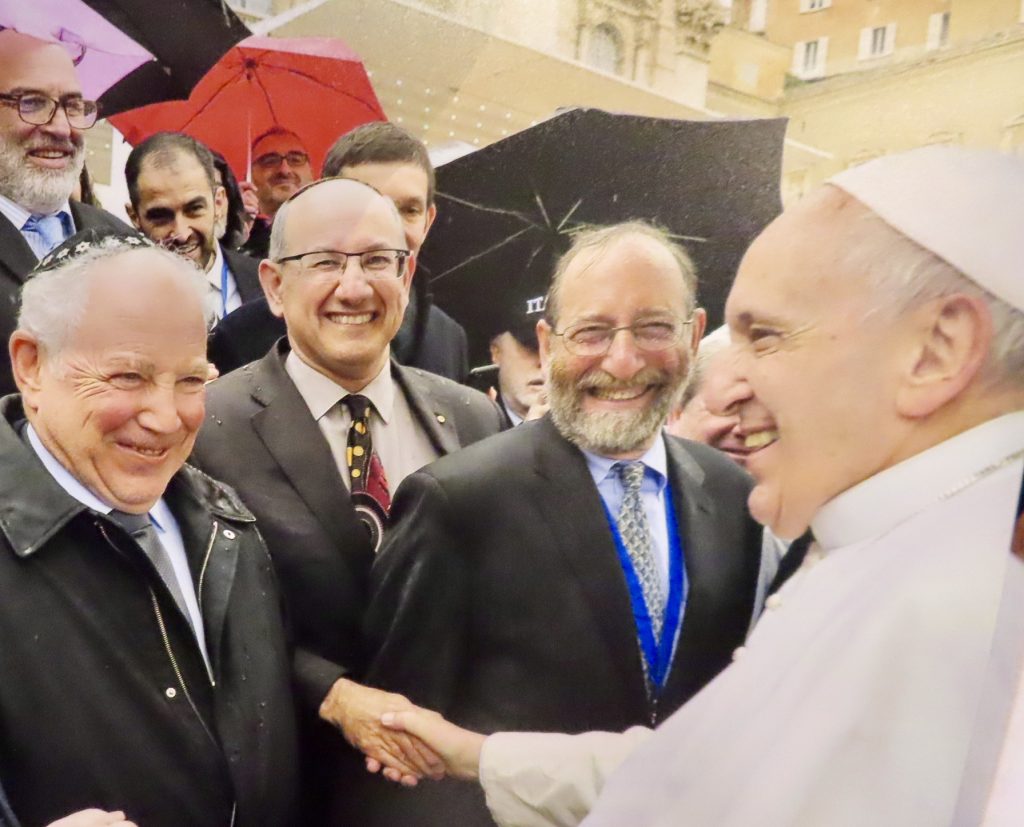 Jeremy Jones (second from front left), along with other members of the International Jewish Committee for Interreligious Consultations, with Pope Francis