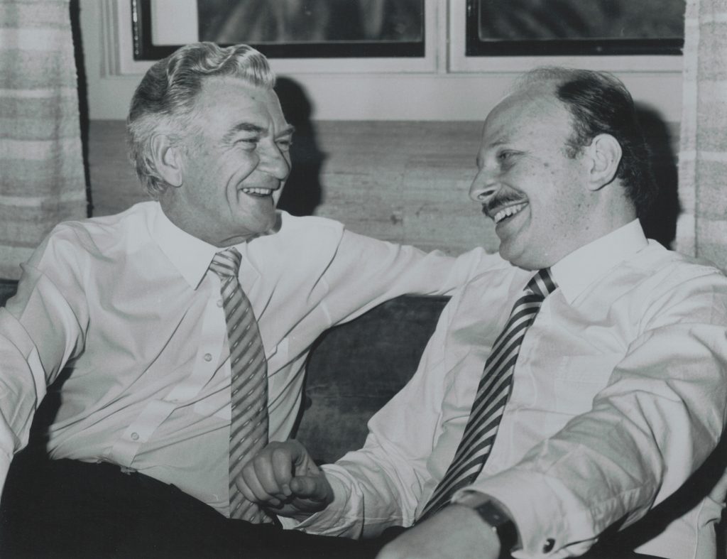 The late Bob Hawke with AIJAC National Chairman Mark Leibler