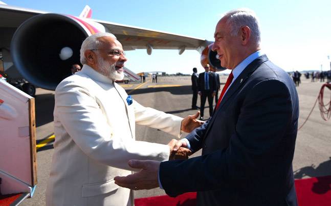 Netanyahu welcomes Modi in Hindi as he arrives in Israel for historic visit