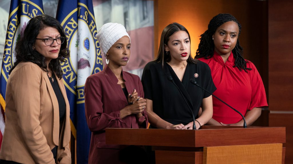 The self-styled “squad”: Tlaib, Omar, Ocasio-Cortez and Pressley