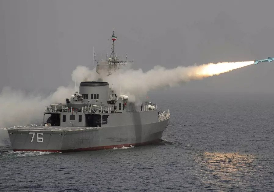 A Nour missile is test fired off Iran's first domestically made destroyer, Jamaran, on the southern shores of Iran in the Persian Gulf March 9, 2010. (photo credit: REUTERS/EBRAHIM NOROOZI/IIPA)