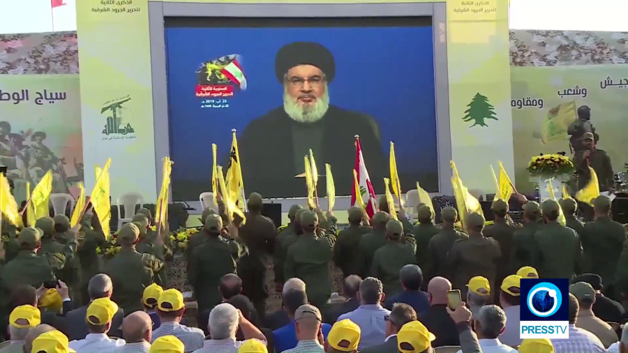 Hezbollah’s Hassan Nasrallah threatened Israel in a speech from his hidden bunker on August 23, 2019.