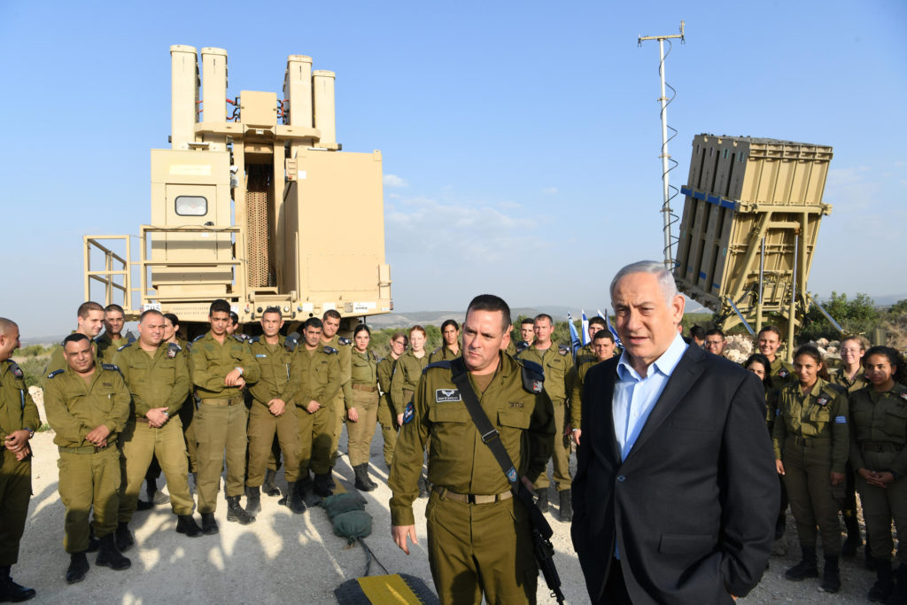 Israeli PM Netanyahu visits an Iron Dome battery: The response to rockets fired from Gaza played into the domestic political uncertainty