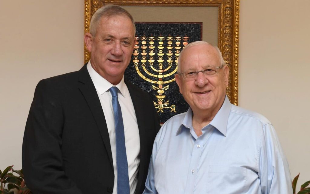 Benny Gantz and Israeli President Reuven Rivlin