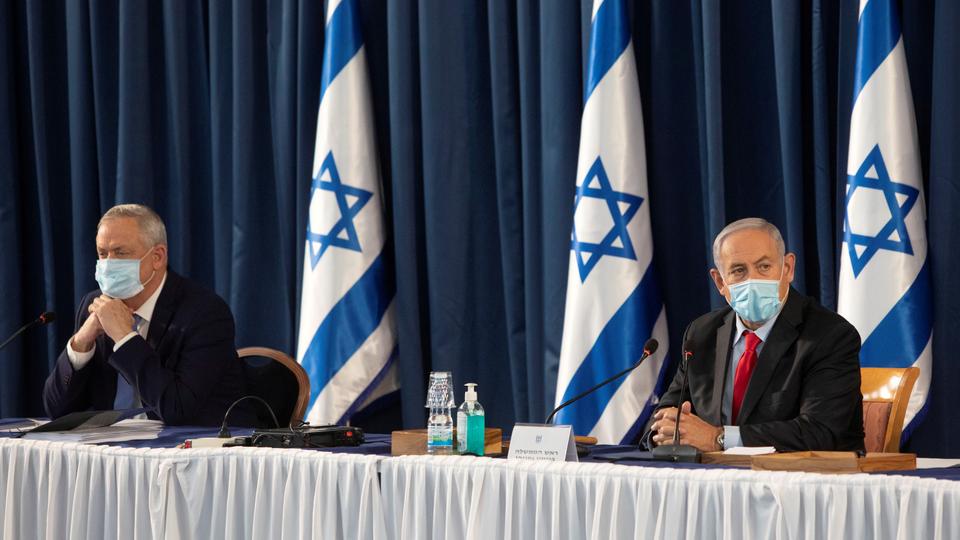 Estranged and heading back to the polls: Israeli Defence Minister and Alternative Prime Minister Benny Gantz and Prime Minister Binyamin Netanyahu