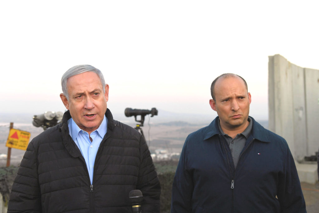 Netanyahu (left) needs support from Yamina party leader Naftali Bennett (right), but by ditching Netanyahu, Bennett may be able to become PM himself (Credit: Ashernet/ IGPO)
