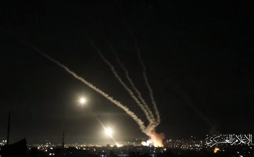 Hamas fires rockets toward Israel territory. Photo: Israel MFA/Flickr