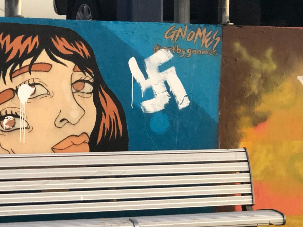 Swastikas graffitied in Bondi in 2019 (Photo: courtesy of ECAJ)