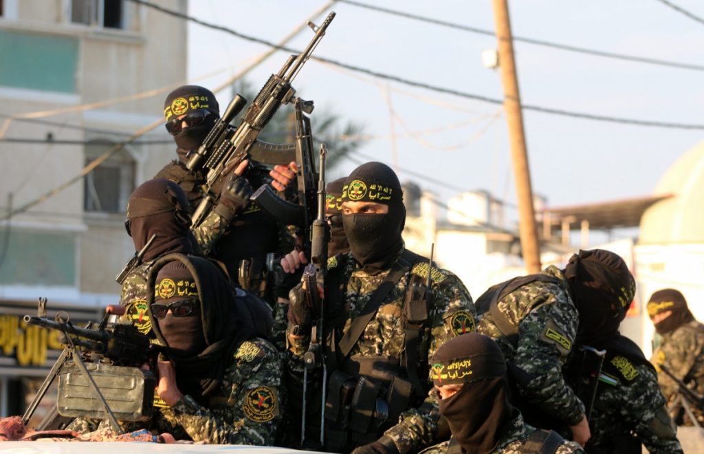 Members of Saraya al-Quds, the military wing of Palestinian Islamic Jihad, out for a parade in Gaza City (Image: Anas Mohammed/ Shutterstock)