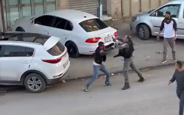 An image from the selectively edited footage of the Dec. 2 confrontation near Nablus (Image: Twitter)