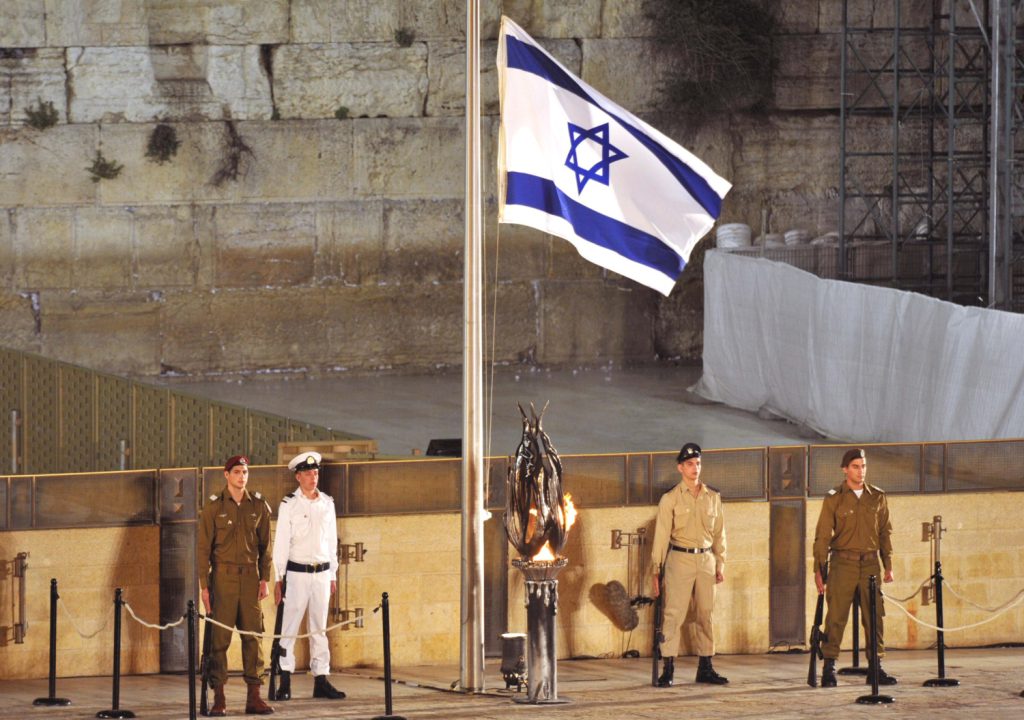 A ceremony from the Memorial Day for Fallen Soldiers in Jerusalem, which is a uniquely Israeli tradition because it occurs the day before Independence Day – creating an especially moving emotional transition from sadness and mourning to celebration (Image: Isranet)