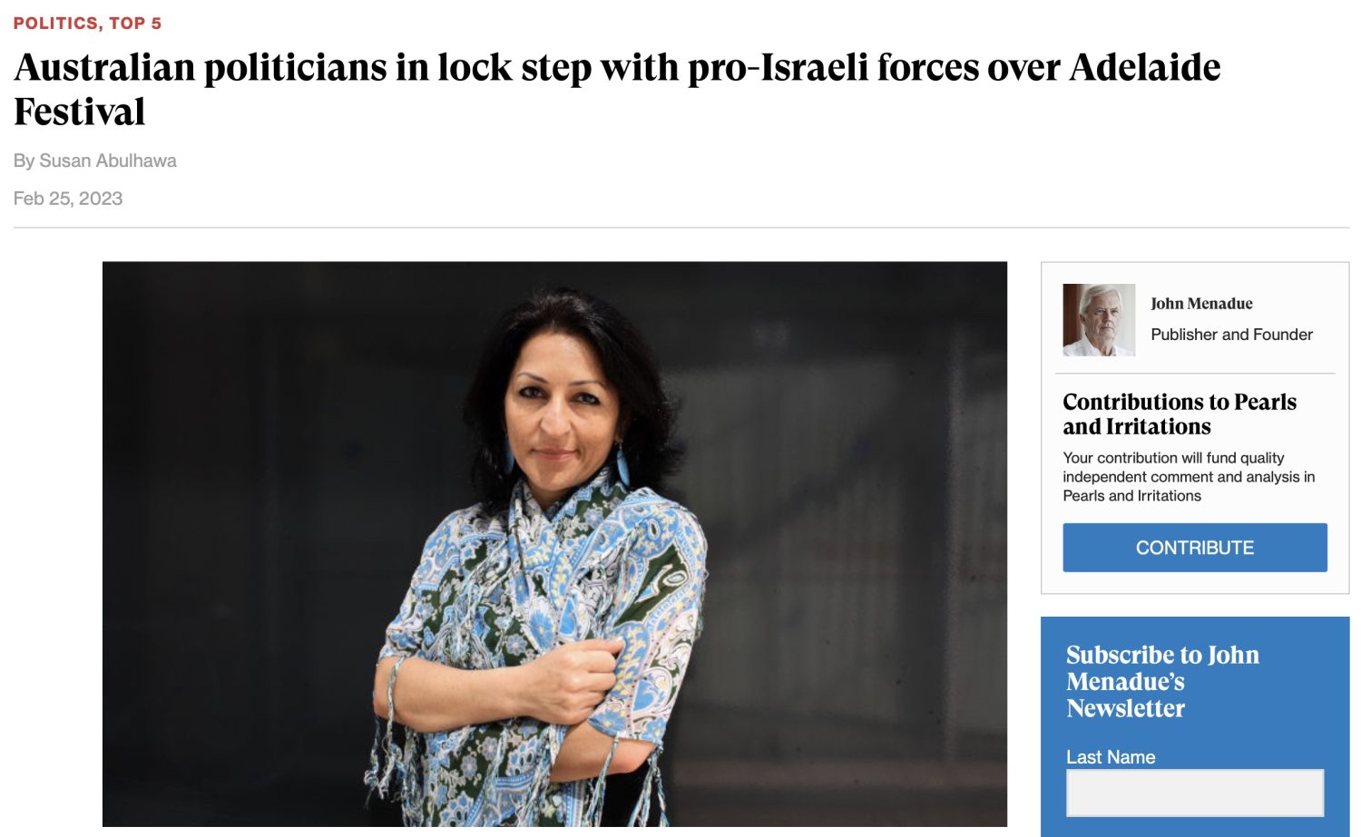 Writer Susan Abulhawa’s Australian friends AIJAC