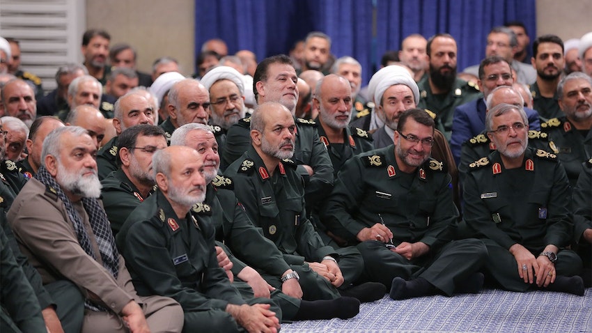 Senior Islamic Revolutionary Guard Corps (IRGC) commanders attend a meeting with Iran’s Supreme Leader in Tehran, Iran (Image via Iran’s Supreme Leader’s website)