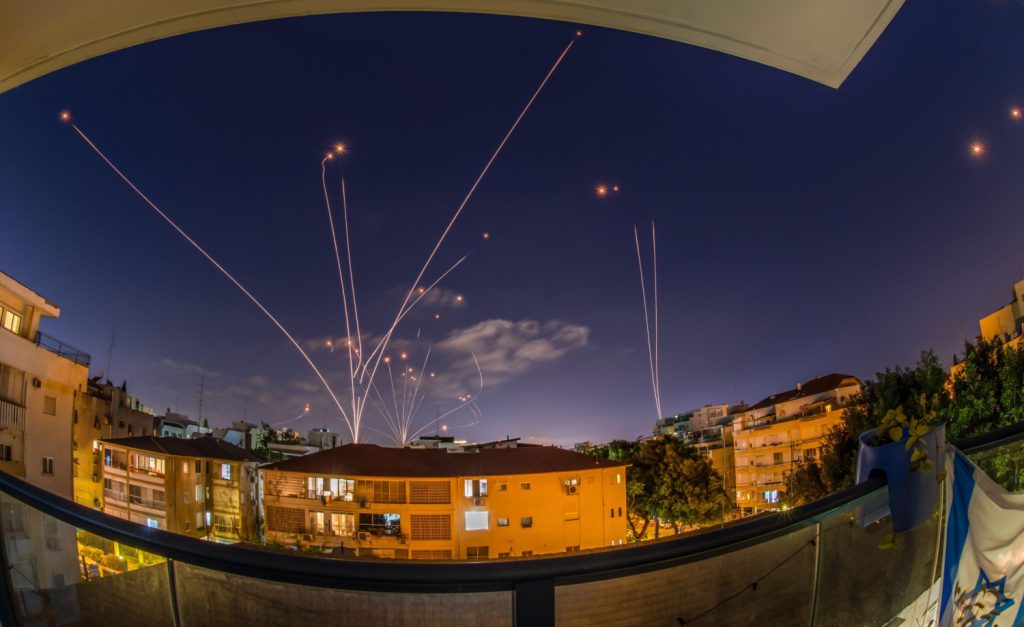 Israel’s Iron Dome defence system confronts some of the 1,400 rockets fired at Israel from Gaza (Image: Alamy Live News)