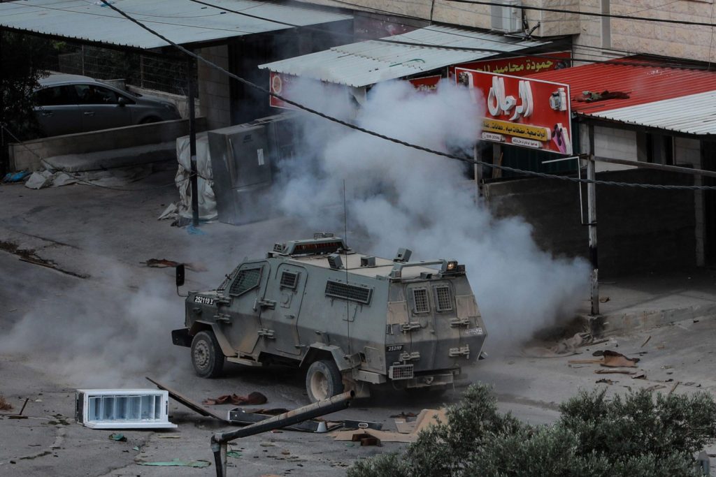 A scene from the unusually intense and extended battle that took place in Jenin on June 19, which left eight Israelis injured and seven Palestinians dead, six of them gunmen (Photo: Ayman Nobani/dpa/Alamy Live News)