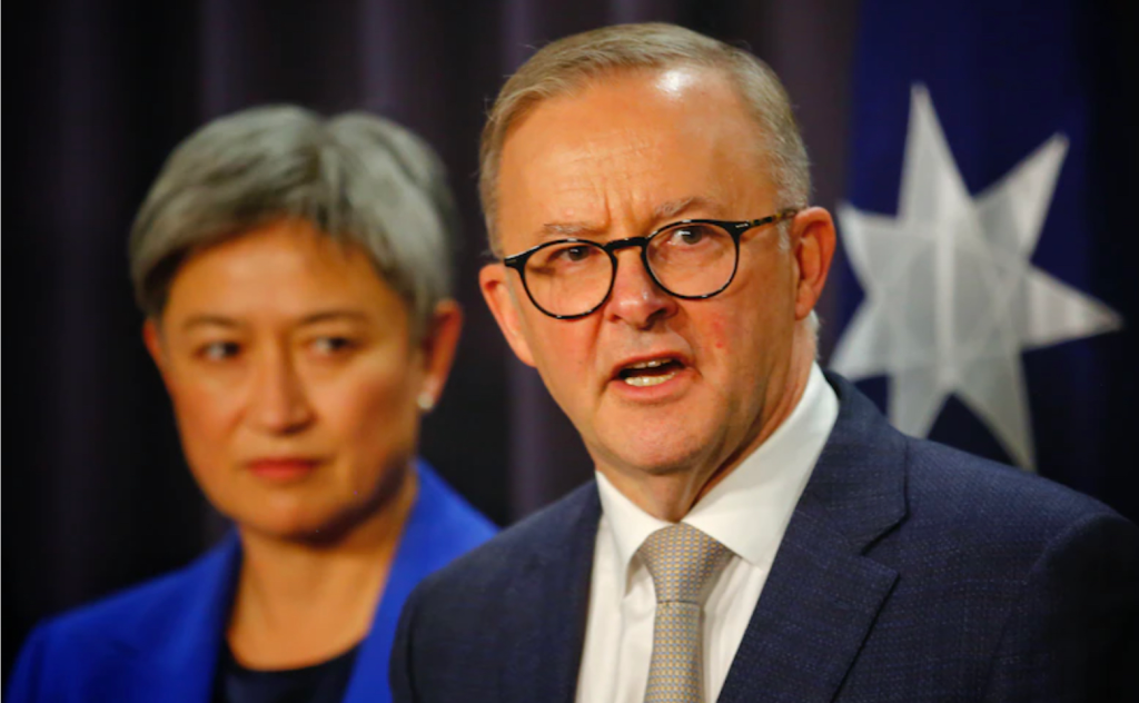 Australian Foreign Minister Penny Wong and Prime Minister Anthony Albanese (Screenshot/ ABC)