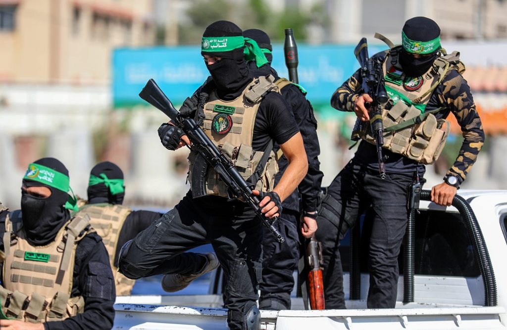 Masked members of the al-Qassam Brigades, the military wing of Hamas (Image: Shutterstock)