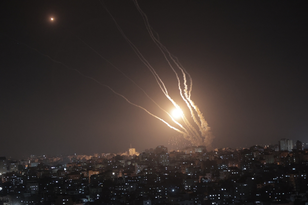 Rockets being fired at Israeli cities from Gaza in May (source: Shutterstock/Anas-Mohammed)