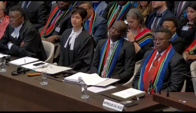 The South African legal team at The Hague (screenshot)