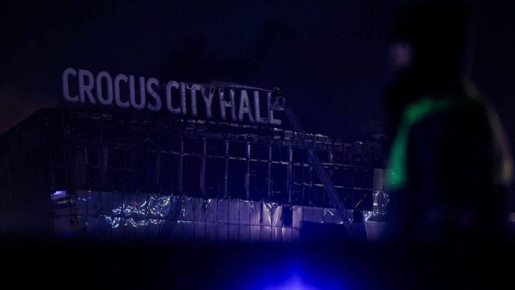Crocus City Hall Sign After Attack
