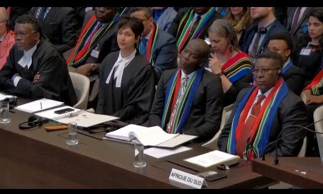 The South African legal team at the ICJ (Screenshot)