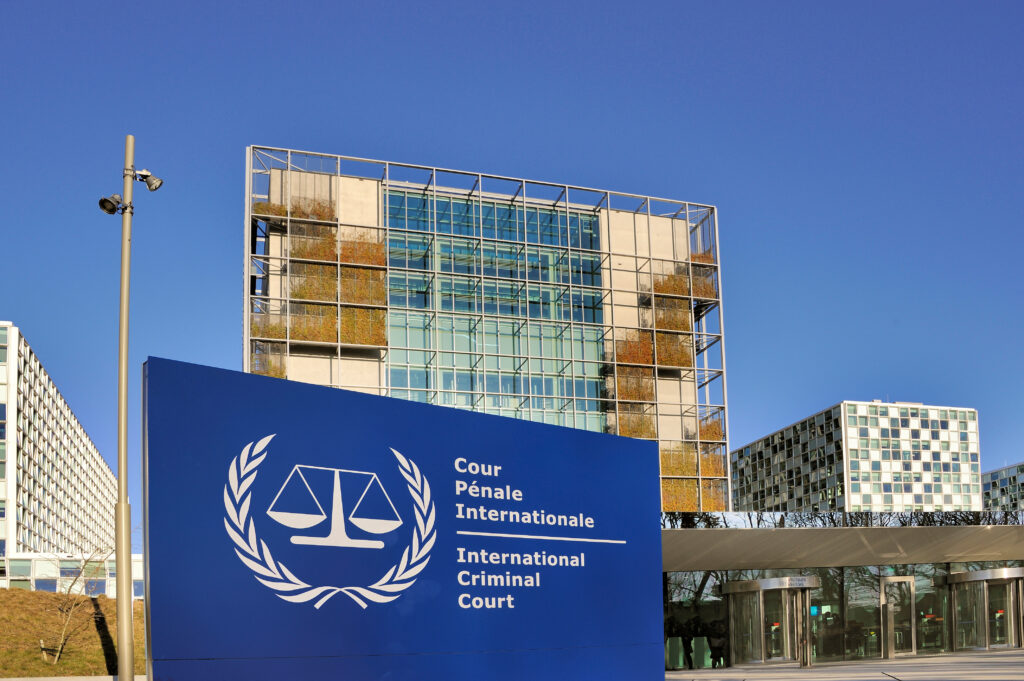 The International Criminal Court entrance at The Hague, Netherlands (Image: Shutterstock)