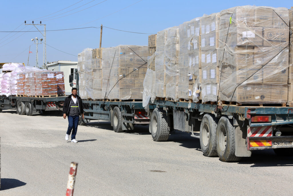 Aid trucks heading into Gaza (Image: Shutterstock)