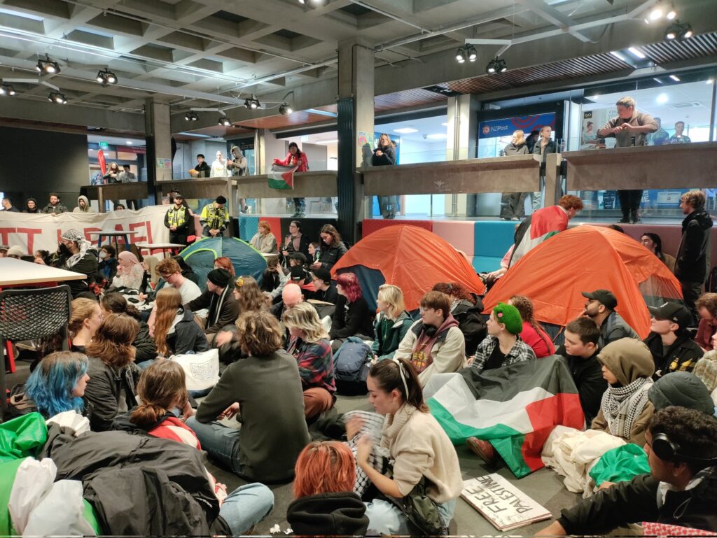 An encampment at the University of Canterbury, Christchurch (Image: X/Twitter)