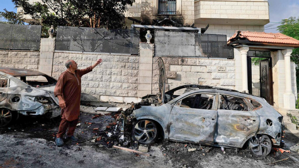 The aftermath of the violent settler attack upon the West Bank town of Jit (Image: X/ Twitter) 