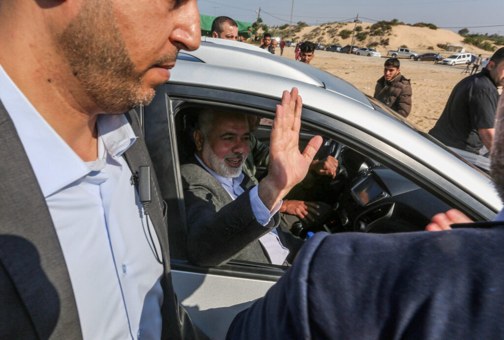 Former head of Hamas' Political Bureau Ismail Haniyeh in Rafah, in the southern Gaza Strip, in 2019 (Image: Abed Rahim Khatib/ Shutterstock)