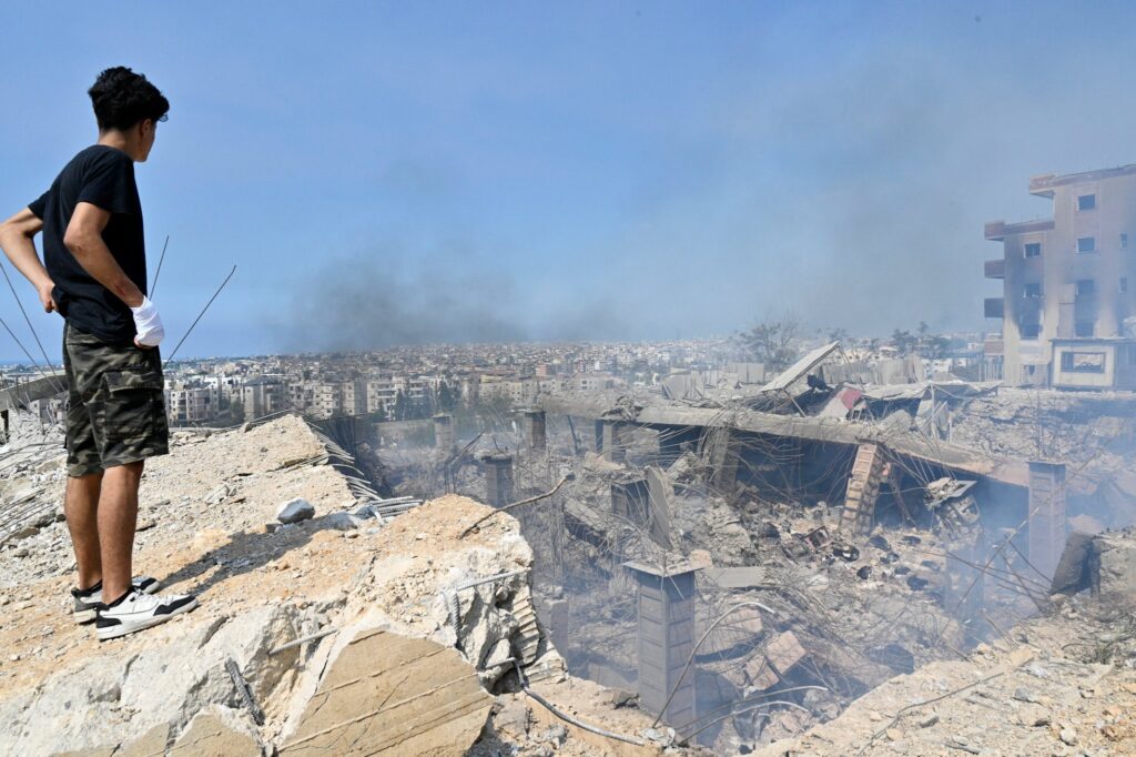 The site of the attack that killed Hezbollah leader Hassan Nasrallah in Beirut (Image: Mohamad Safa/ X)