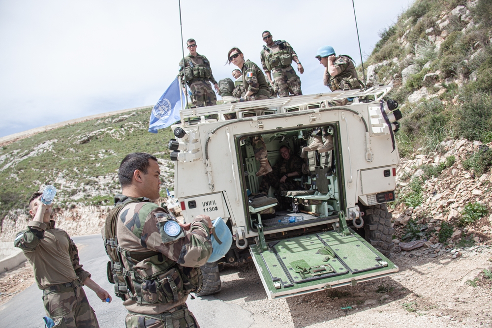 French UNIFIL troops on patrol in southern Lebanon in April 2015 (image: Sebastian Castelier/ Shutterstock)