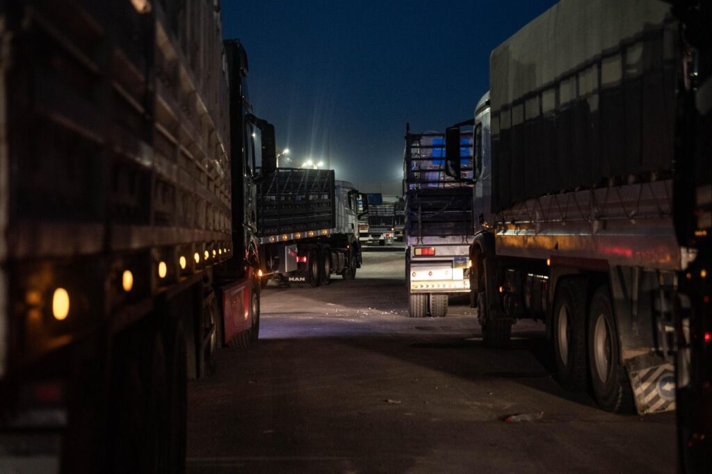 Israel was being accused of starving Gazans even as the aid trucks surged into the enclave (Image: IDF)