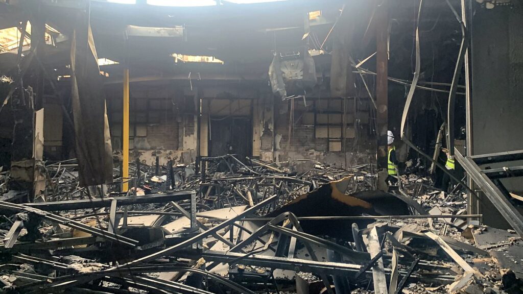 The destruction wrought on the Adass Israel Synagogue in the arson terror attack on December 6 (Image: X)