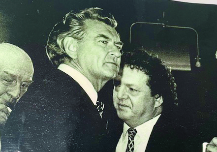 At the journalistic coalface: Sam Lipski with Bob Hawke