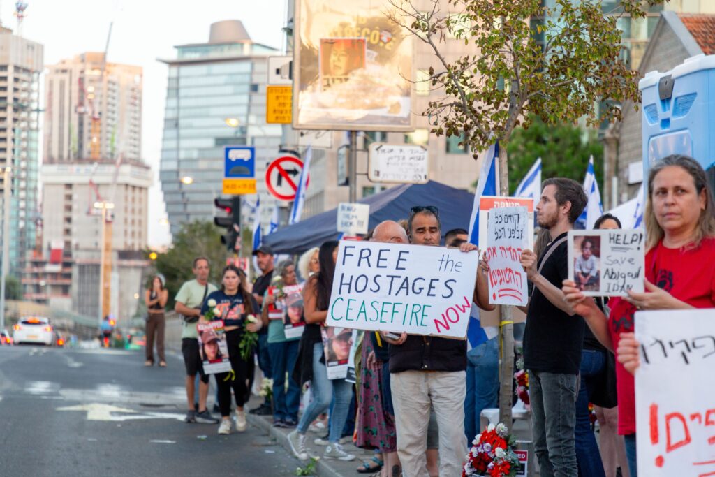 Protesters in Tel Aviv calling for a ceasefire (Image: Shutterstock)