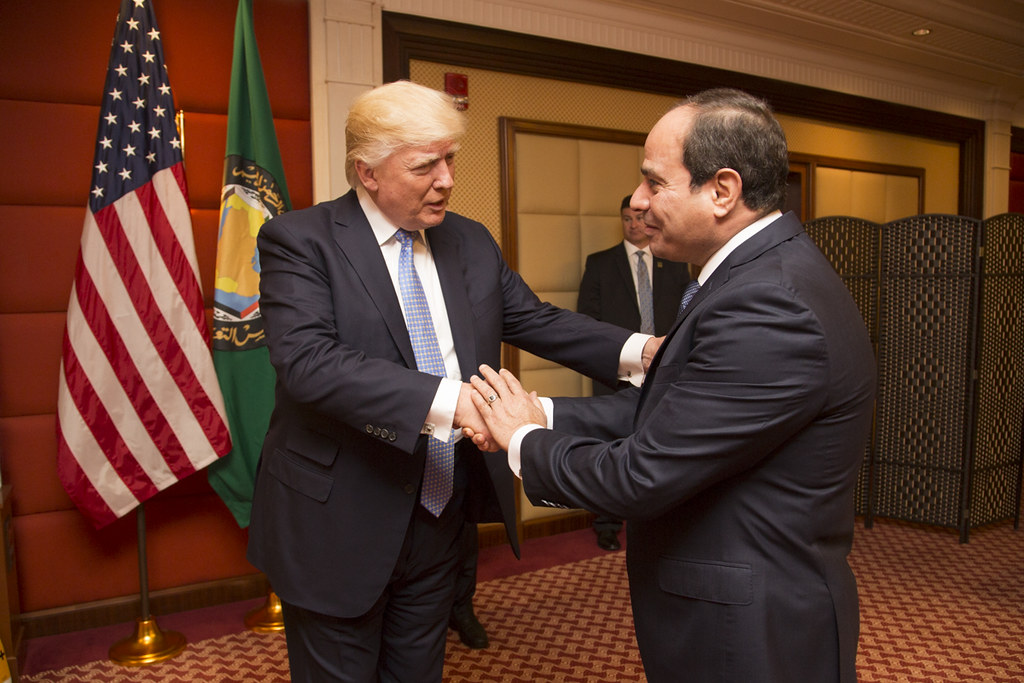 Egyptian President Abdel Fattah El-Sisi meeting President Donald Trump in May 2017 (image: Flickr)