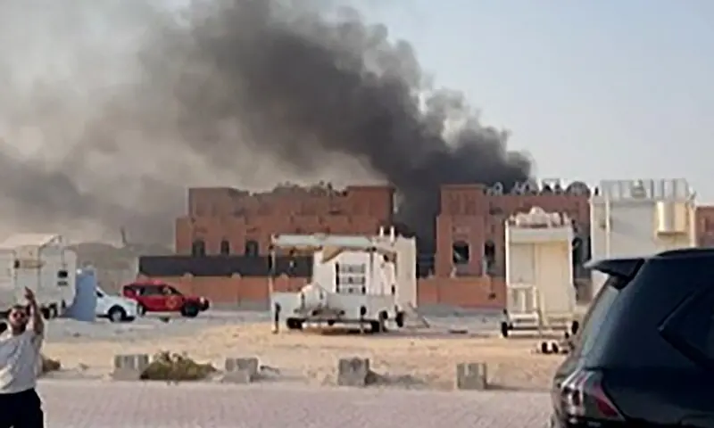 Scene of the Doha attack (screenshot)
