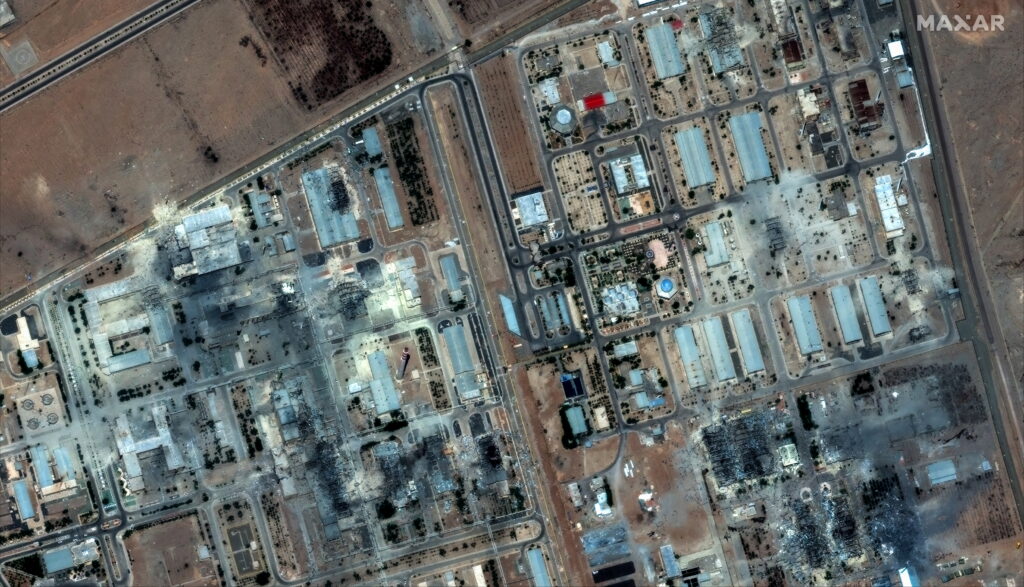 A satellite image made available by Maxar Technologies shows damage at the Isfahan nuclear technology centre after US airstrikes in Isfahan, Iran, 22 June 2025 (Image: AAP)
