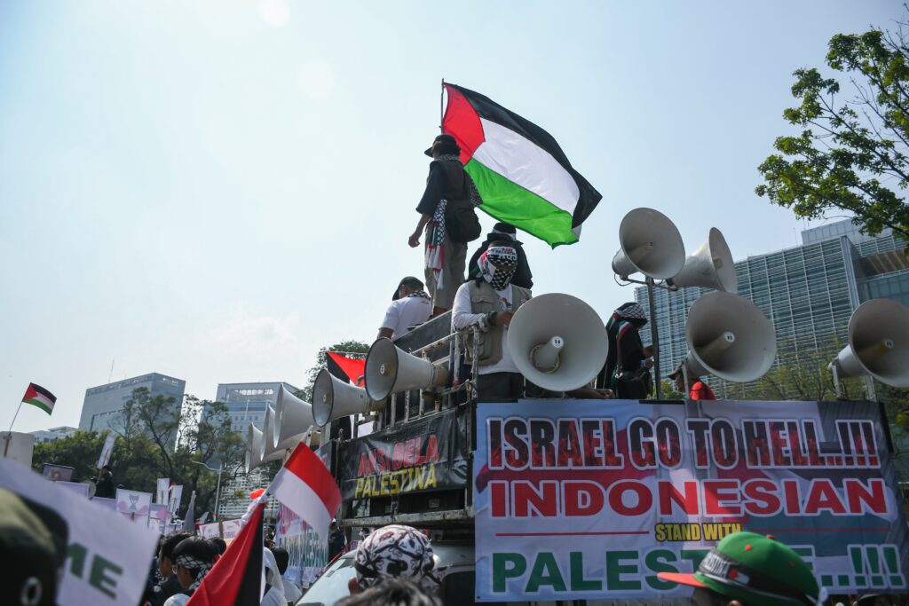 Anti-Israel sentiments dominate the streets of Jakarta (Image: Shutterstock)