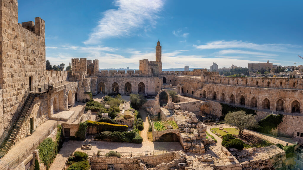 Panorama of the so-called 'Tower of David' in the Old City of Jerusalem with view of the new Jerusalem in the distance (Image: Shutterstock)
