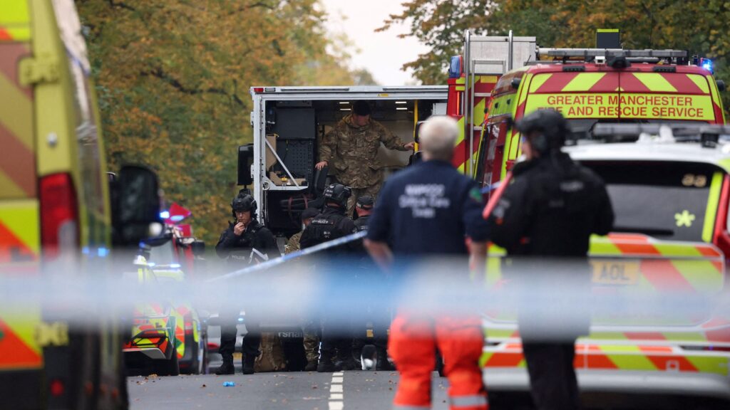 The scene in Manchester after the Synagogue stabbing (Image: Heute.at)