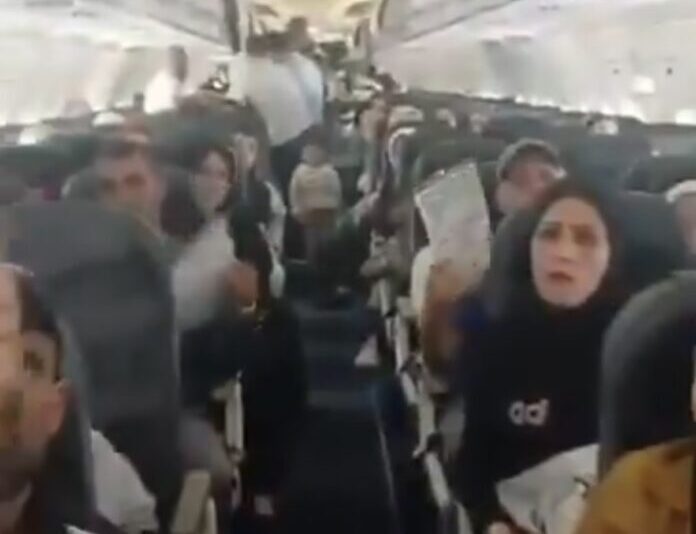 Gazan Palestinians on the charter flight to Johannesburg (Screenshot)